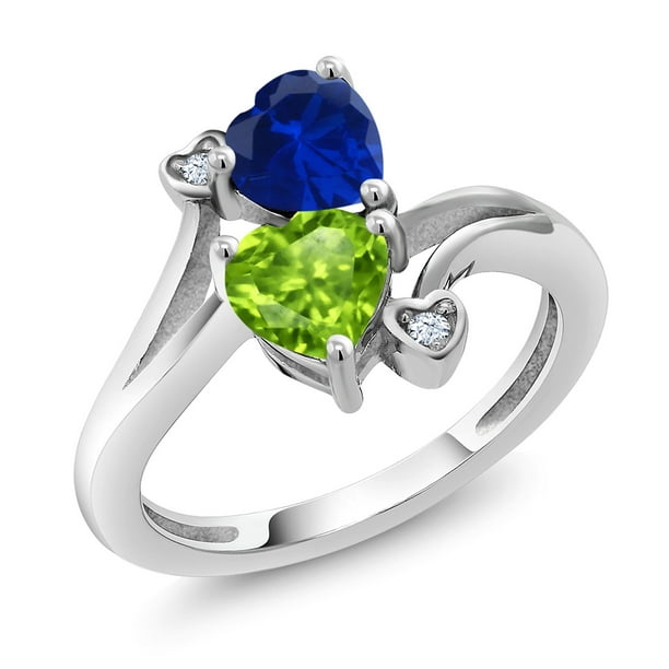 925 Sterling Silver Genuine Green Amethyst and Green Diamond Ring 1.66 Carat Multiple Sizes 925 Sterling Silver Genuine Green Amethyst and Green Diamond Ring 1.66 Carat Multiple Sizes